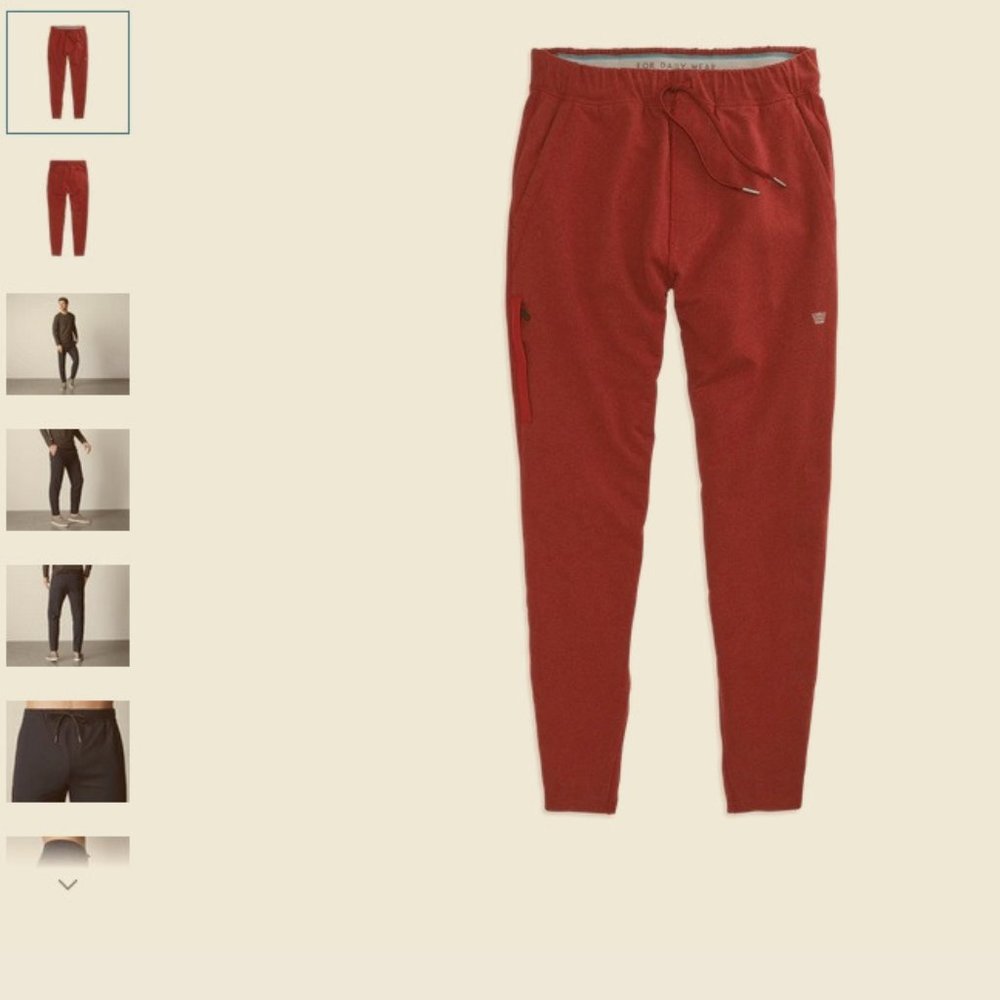 Men's XL Mack Weldon Ace Sweatpant WINE STAIN